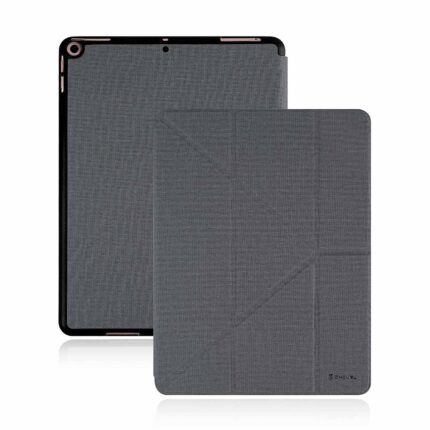 GNOVEL 素色含筆槽 2019 iPad 7 (10.2 吋) 多角度平板保護殼, 灰
