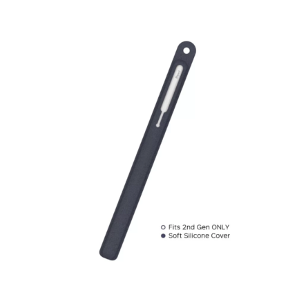AHAStyle 皮革紋 Apple Pencil 2代 矽膠收納筆套, 午夜藍