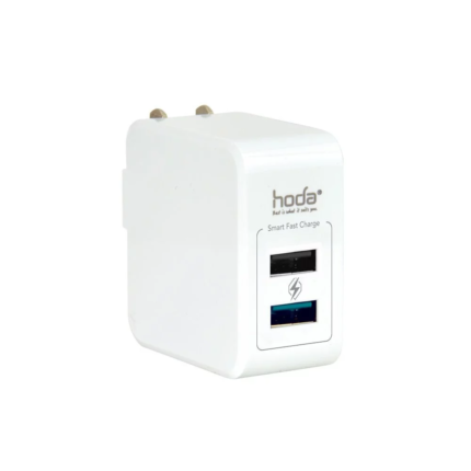 hoda 27W 智能雙孔 27W PD/QC iPad 快速充電器, 白