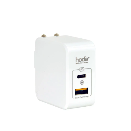 hoda 30W 智能雙孔 30W PD/QC iPad 快速充電器, 白