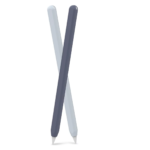 AHAStyle 莫蘭迪色系 2入 Apple Pencil Pro 矽膠筆套, 午夜藍/淺藍