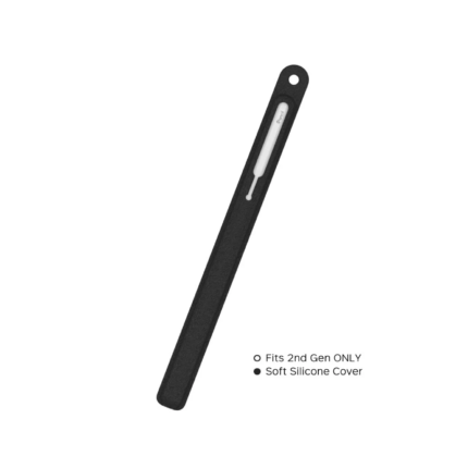 AHAStyle 皮革紋 Apple Pencil 2代 矽膠收納筆套, 黑