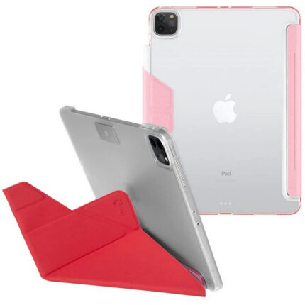 JTLEGEND AMOS 布紋 iPad Air 10.9 吋 (第 5 代，2022，M1) 支架平板保護套, 櫻花粉