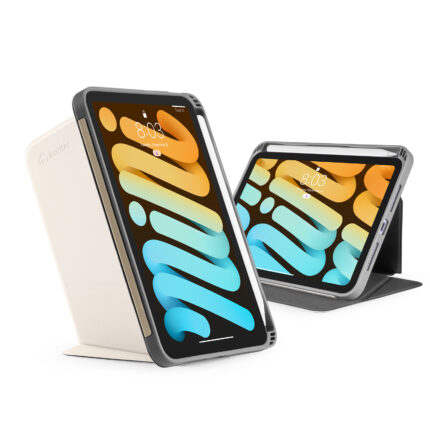 tomtoc 直立式 2021 iPad mini 6 (8.3 吋) 多角度軍規保護套, 白