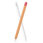 AHAStyle 撞色 Apple Pencil Pro 矽膠筆套, 橙/紅