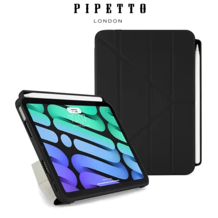 Pipetto Origami Pencil iPad mini 8.3 吋 (第 7 代，2024，A17 Pro) 含筆槽保護殼, 黑