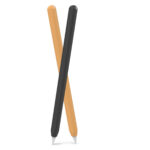 AHAStyle 莫蘭迪色系 2入 Apple Pencil 2代 矽膠筆套, 黑/橙