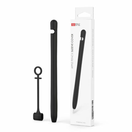 AHAStyle 超薄連體式 Apple Pencil 1代 矽膠筆套, 黑