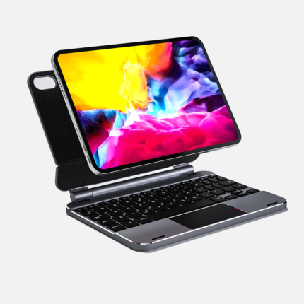 doqo 巧控磁吸式 iPad mini 8.3 吋 (第 7 代，2024) 鍵盤保護殼 - 繁體, 太空灰