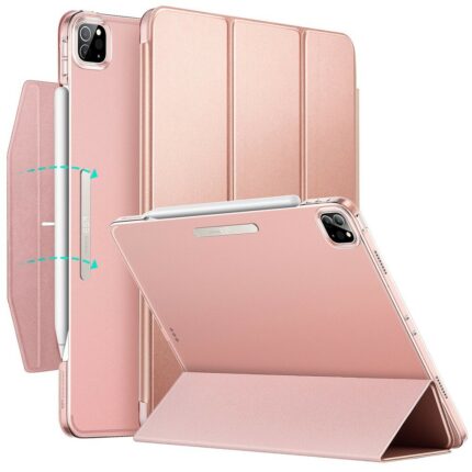 ESR 億色 悅色全透 iPad Pro 11 吋 (第 3 代，2021，M1) 含磁扣平板保護套, 玫瑰金