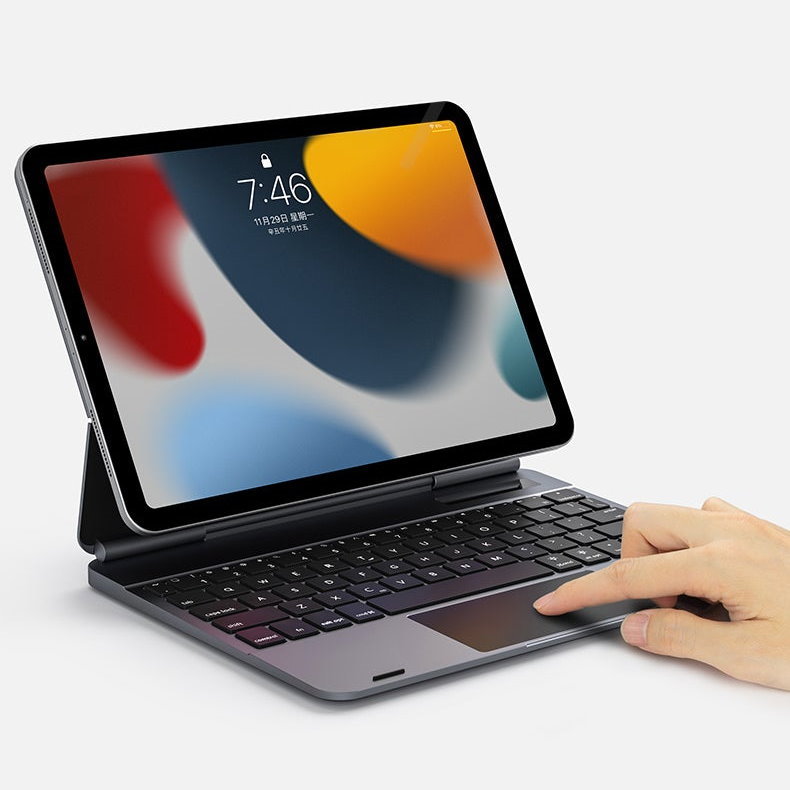 doqo 3 巧控含 HUB 2022 iPad Air 5 (10.9 吋) 鍵盤保護殼 - 繁體, 太空灰