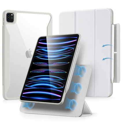 ESR 億色 優觸巧拼 iPad Pro 13 吋 (第 7 代，2024，M4) 可拆式含磁扣平板保護套, 雅典白