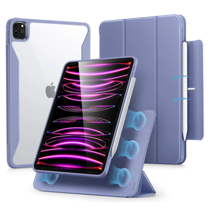ESR 億色 優觸巧拼 iPad Pro 12.9 吋 (第 6 代，2022，M2) 可拆式含磁扣平板保護套, 薰衣草紫