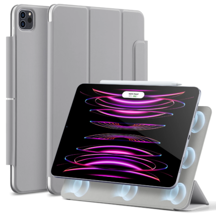 ESR 億色 優觸聰穎雙面夾 iPad Pro 12.9 吋 (第 5 代，2021，M1) 含磁扣平板保護套, 銀河灰