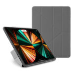 Pipetto Origami TPU iPad Pro 12.9 吋 (第 5 代，2021，M1) 多角度支架保護殼, 灰