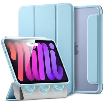 ESR 優觸巧拼 2021 iPad mini 6 (8.3 吋) 可拆式含磁扣平板保護套, 半透藍