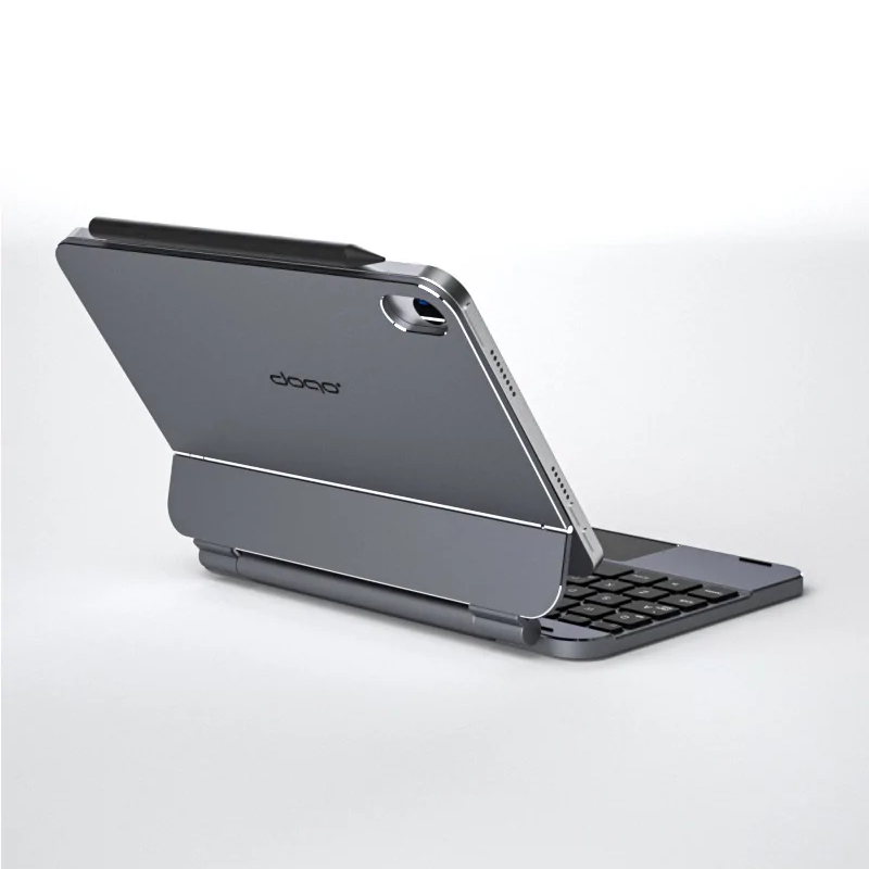 doqo 巧控磁吸式 iPad mini 8.3 吋 (第 7 代,2024) 鍵盤保護殼 - 繁體, 太空灰