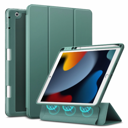 ESR 億色 優觸巧拼 iPad 10.2 吋 (第 8 代，2020) 可拆式含筆槽平板保護套, 仙人掌綠