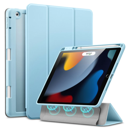 ESR 優觸巧拼 2021 iPad 9 (10.2 吋) 可拆式含筆槽平板保護套, 天空藍
