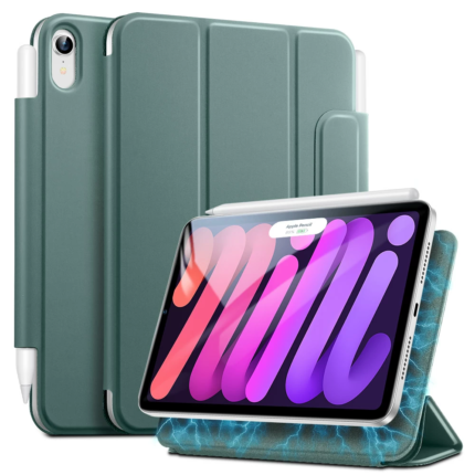 ESR 優觸聰穎雙面夾 2024 iPad mini 7 (8.3 吋) 含磁扣平板保護套, 仙人掌綠