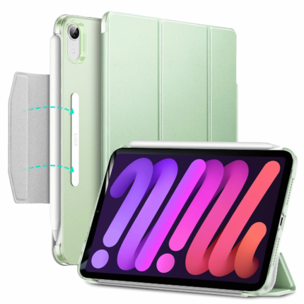 ESR 億色 悅色全透 iPad mini 8.3 吋 (第 6 代，2021) 含磁扣平板保護套, 清新綠