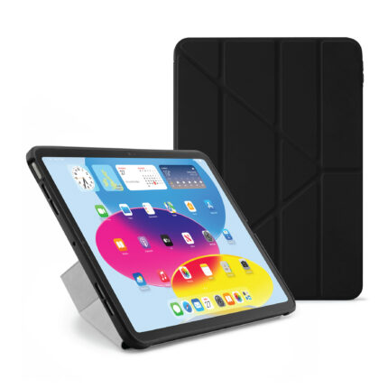 Pipetto Origami TPU iPad 11 吋 (第 11 代，2025，A16) 多角度支架保護殼, 黑