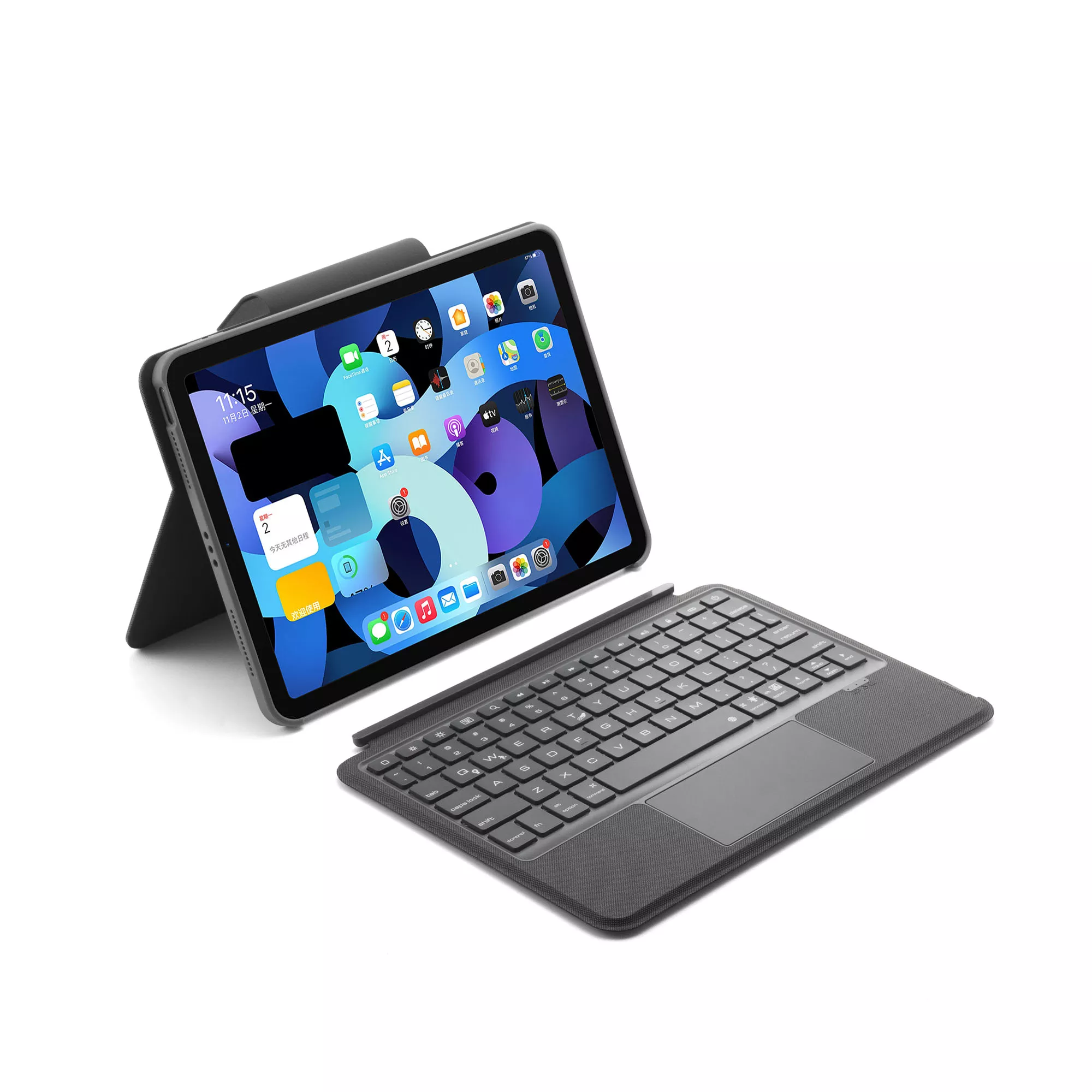 Mltix Combo Touch 可拆式 2022 iPad Air 5 (10.9 吋) 鍵盤保護殼, 極致灰