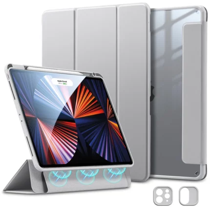 ESR 優觸巧拼 2021 iPad Pro 12.9吋 5代 可拆式含筆槽平板保護套, 灰