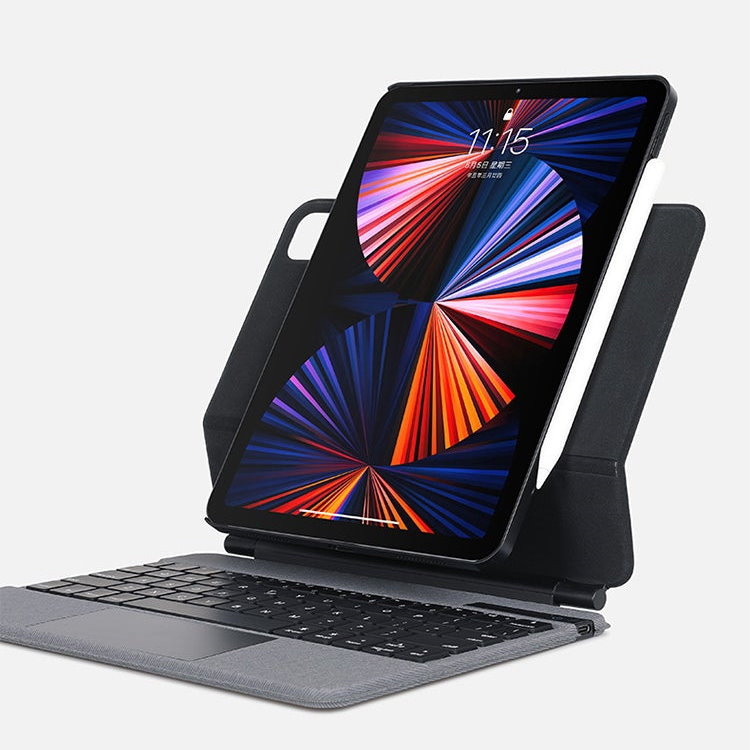 doqo 4 可直立全包覆 2022 iPad Pro 11 吋 4代 巧控鍵盤保護殼, 極致灰