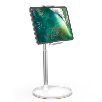 JOPREE X18 夾式高度可伸縮 12.9吋 以下通用 iPad 桌面支架, 白
