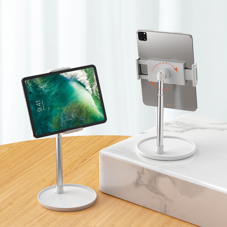 JOPREE X18 夾式高度可伸縮 12.9吋 以下通用 iPad 桌面支架, 白