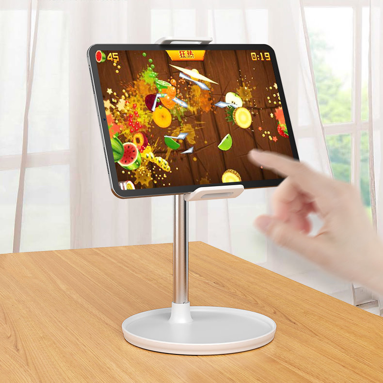 JOPREE X18 夾式高度可伸縮 12.9吋 以下通用 iPad 桌面支架, 白