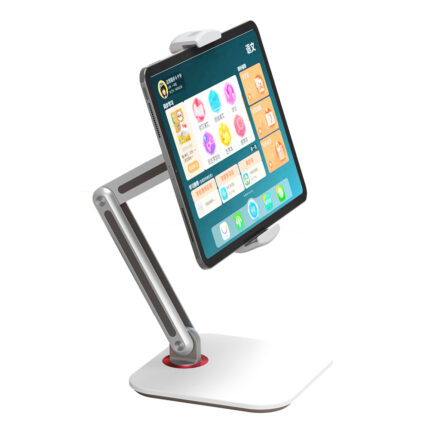 JOPREE X38 夾式雙軸可調整 12.9吋 以下通用 iPad 桌面支架, 白