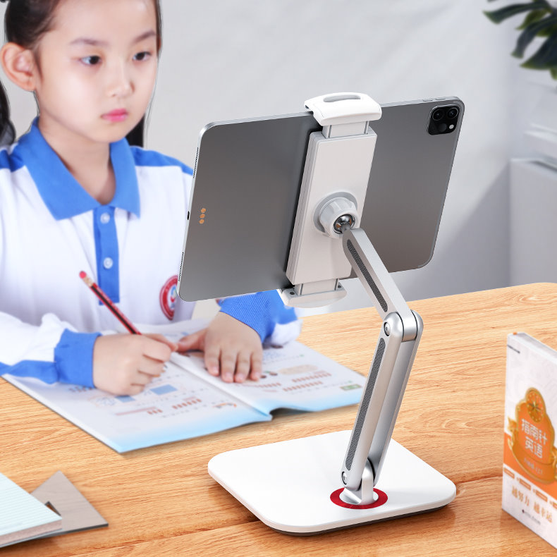 JOPREE X38 夾式雙軸可調整 12.9吋 以下通用 iPad 桌面支架, 黑