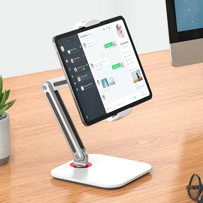 JOPREE X38 夾式雙軸可調整 12.9吋 以下通用 iPad 桌面支架, 黑