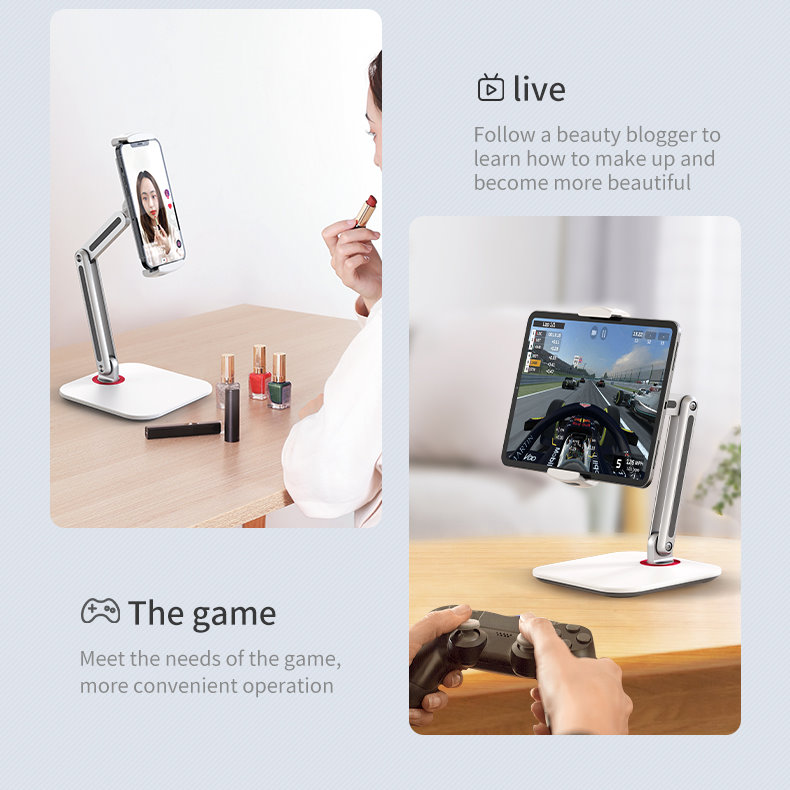 JOPREE X38 夾式雙軸可調整 12.9吋 以下通用 iPad 桌面支架, 黑