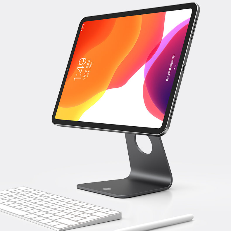 JOPREE X43 磁吸式 iPad Air 13 吋 (第 2 代,2025,M3) 金屬桌面支架, 太空灰