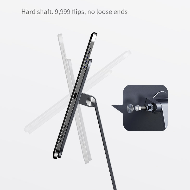 JOPREE X53 磁吸式 2024 iPad Air 6 (11 吋, M2) 金屬桌面支架, 太空灰