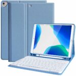 MLTIX 聰穎鍵盤 iPad 10.2 吋 (第 7 代，2019) 含筆槽保護殼 - 繁體, 天空藍