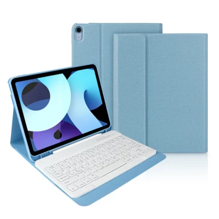 MLTIX 聰穎鍵盤 iPad 10.9 吋 (第 10 代，2022) 含筆槽保護殼 - 繁體, 天空藍