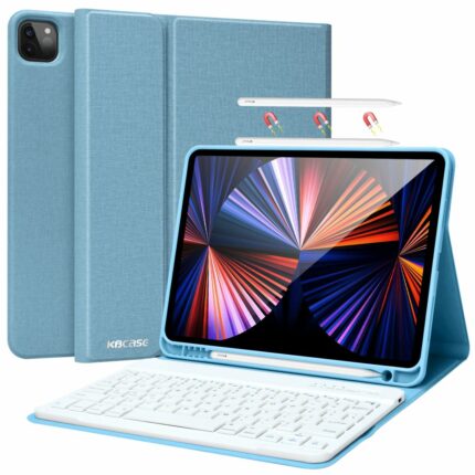 MLTIX 聰穎鍵盤 2022 iPad Air 5 (10.9 吋) 含筆槽保護殼 - 繁體, 天空藍
