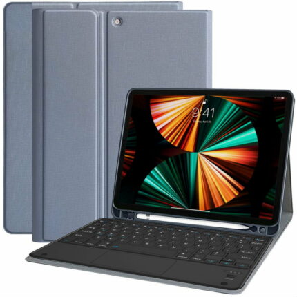 MLTIX 觸控板聰穎鍵盤 2024 iPad Air (13 吋, M2) 含筆槽保護殼 - 繁體, 灰