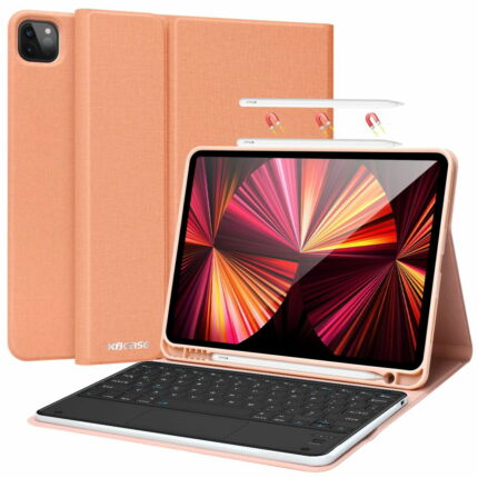 MLTIX 觸控板聰穎鍵盤 2021 iPad Pro 12.9吋 5代 含筆槽保護殼 - 繁體, 香檳
