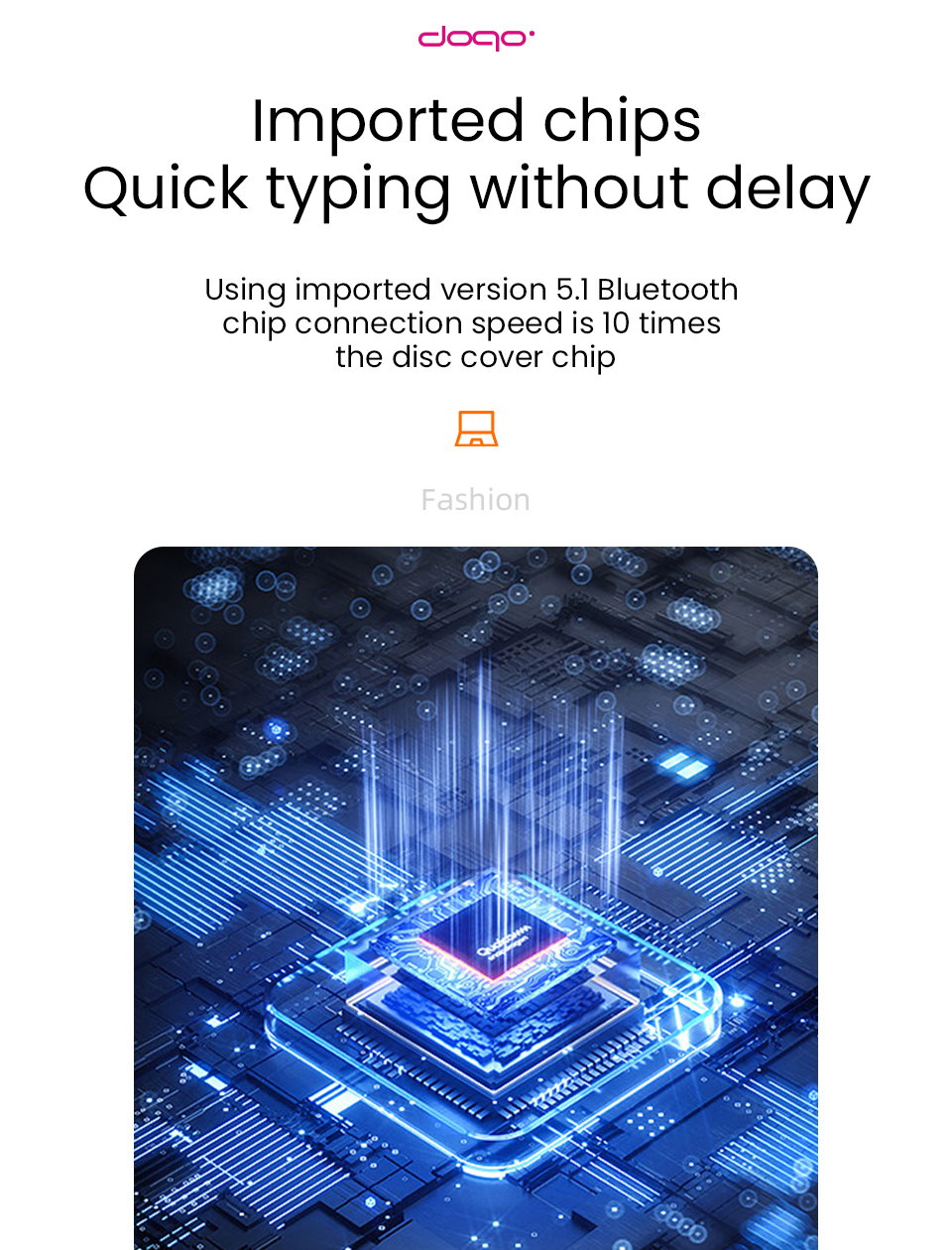 doqo 磁吸式 Galaxy Tab S9 FE (10.9 吋,2023) 巧控鍵盤保護套 - 繁體, 白