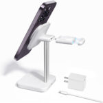 ESR 億色 置簡 3 in 1 iPhone 12 以上 MagSafe 磁吸無線充電桌面支架, 白：圖片 2