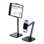 JOPREE X69 夾式雙軸可調整 12.9吋 以下通用 iPad 桌面支架, 黑：圖片 3