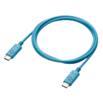 ELECOM 笑臉系列 支援 USB-C to USB-C 傳輸充電線 1M, 藍：圖片 2