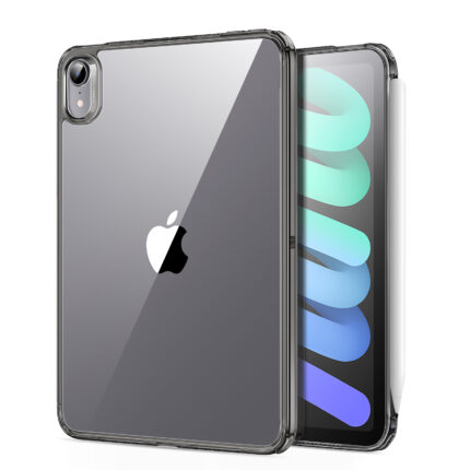 ESR 億色 巧匯全透 iPad mini 8.3 吋 (第 7 代，2024，A17 Pro) 背蓋式平板保護殼, 黑邊剔透白