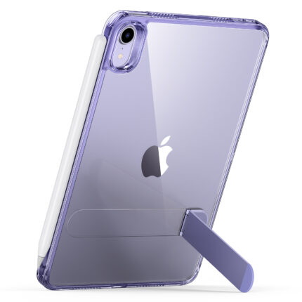 ESR 雅置 2024 iPad mini 7 (8.3 吋) 折疊式支架保護殼, 紫邊/全透