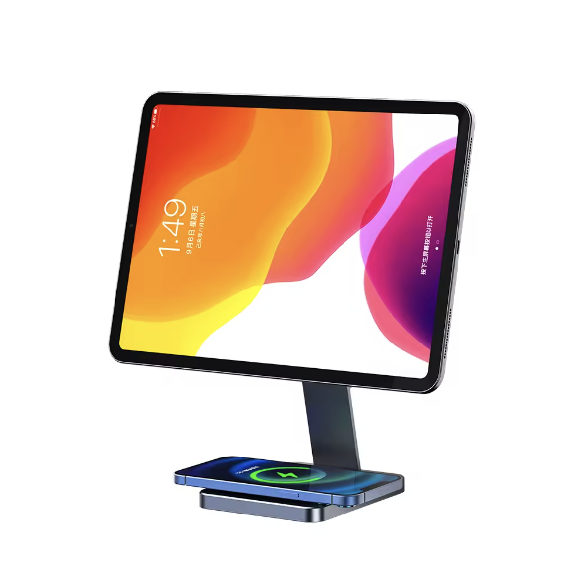 JOPREE X48 Pro 磁吸式 12.9吋 以下通用 iPad 金屬桌面支架, 太空灰
